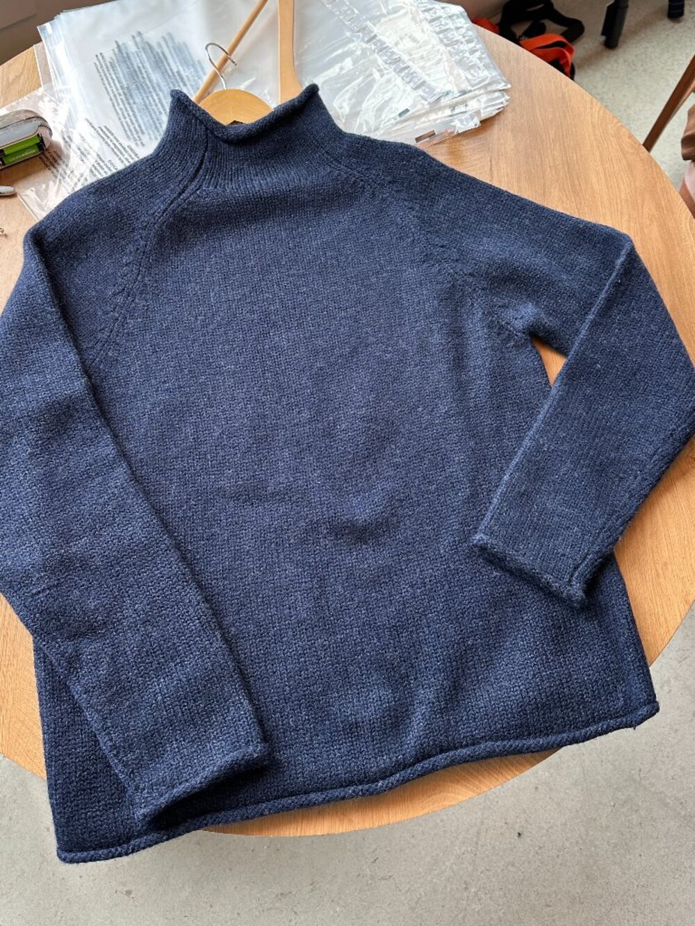 J. Crew Blue 90s Vintage Roll Neck Pullover Sweater Chunky‎ Wool Oarsman M